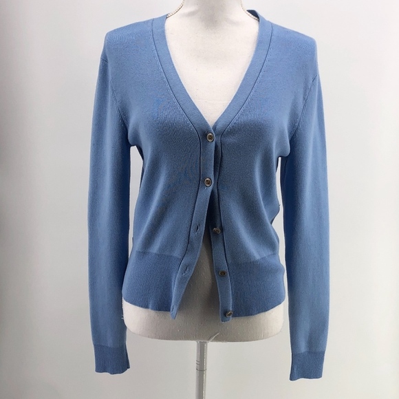Cabi 5140 Periwinkle Blue Cut Out Cardigan M - Picture 1 of 8